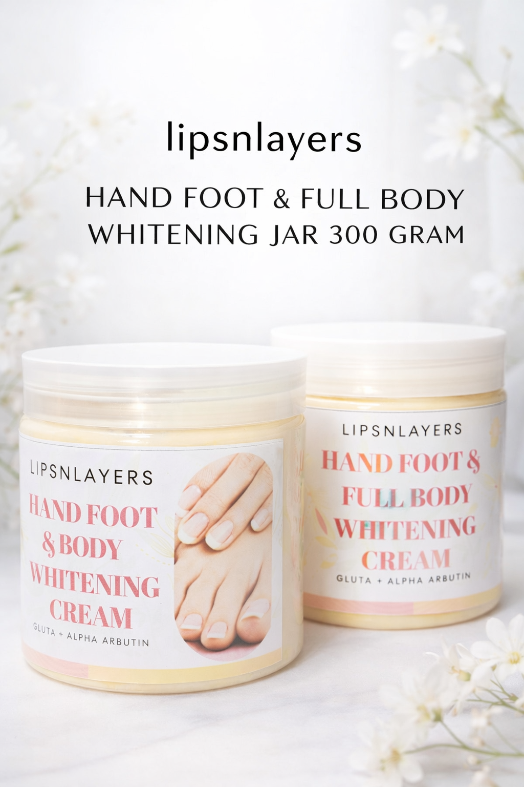 LipsnLayers Hand Foot Body whitening jar 300gram