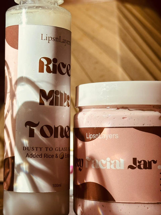 LipsnLayers Full Body whitening products ( Rice Milk Toner + Milky Facial Jar)